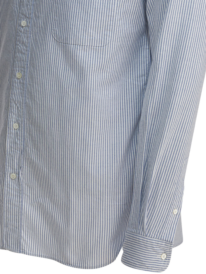 Beams Plus Cotton Striped Shirt Shirts - Blu | 843d8737b63eae9a9598e987069c86148a7efc3b