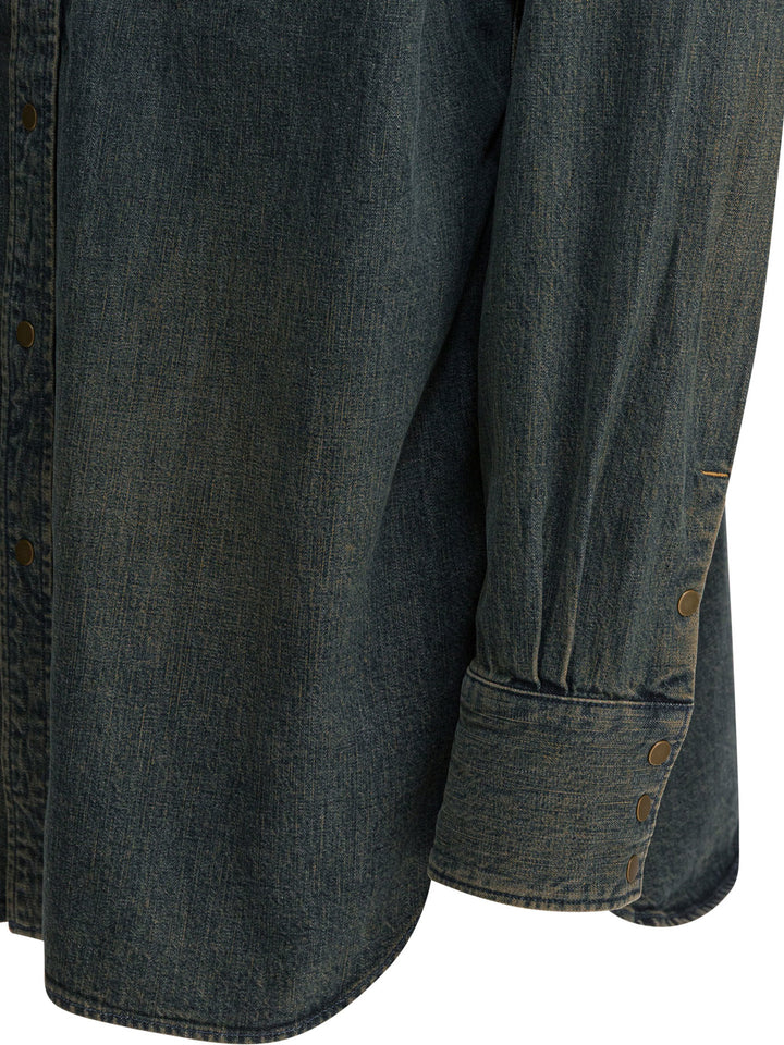 Beams Plus Western Double Dye Shirts - Blu | 951f4889e02d265528fd94fe42557d3be0904f40