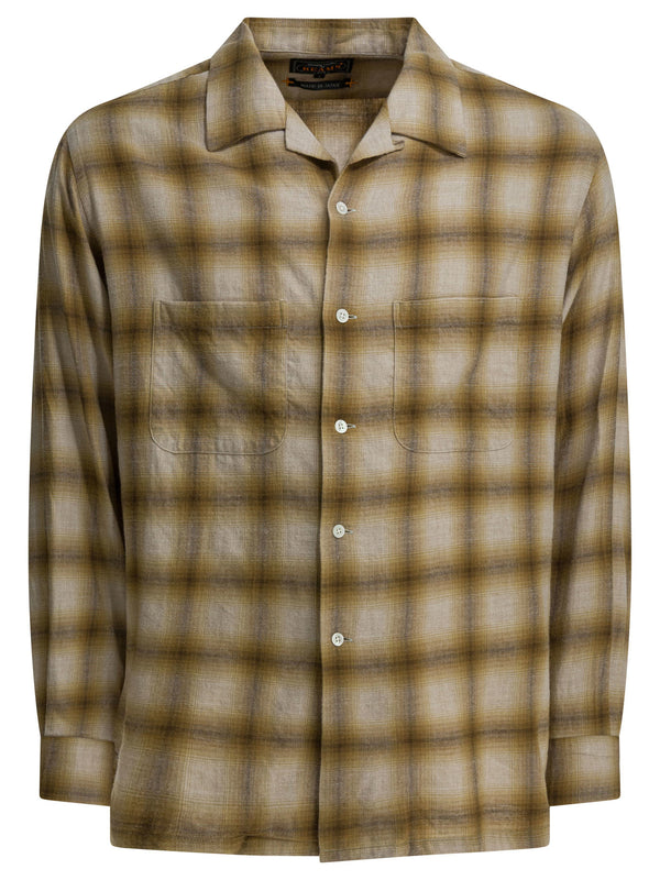 Wool Blend Check Shirt Shirts Marrone