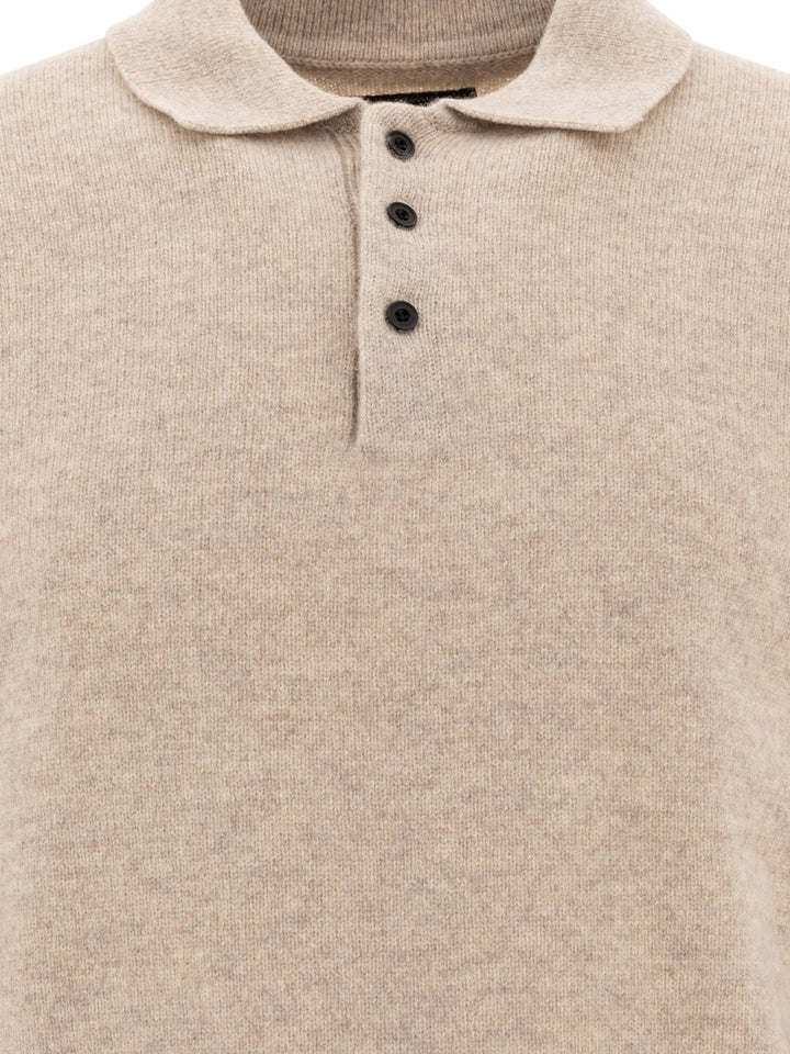 Beams Plus Wool Polo Sweater Knitwear - Beige | 8c83c61664ad9ba1dc395e60fbabb23f50ed6192