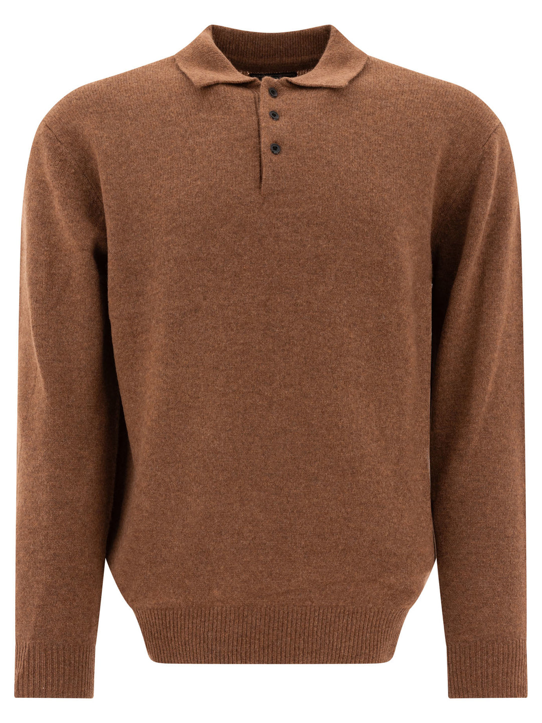 Beams Plus Wool Polo Sweater Knitwear - Marrone | 66658c89cd38efeede7a117da3708b236bfe8659