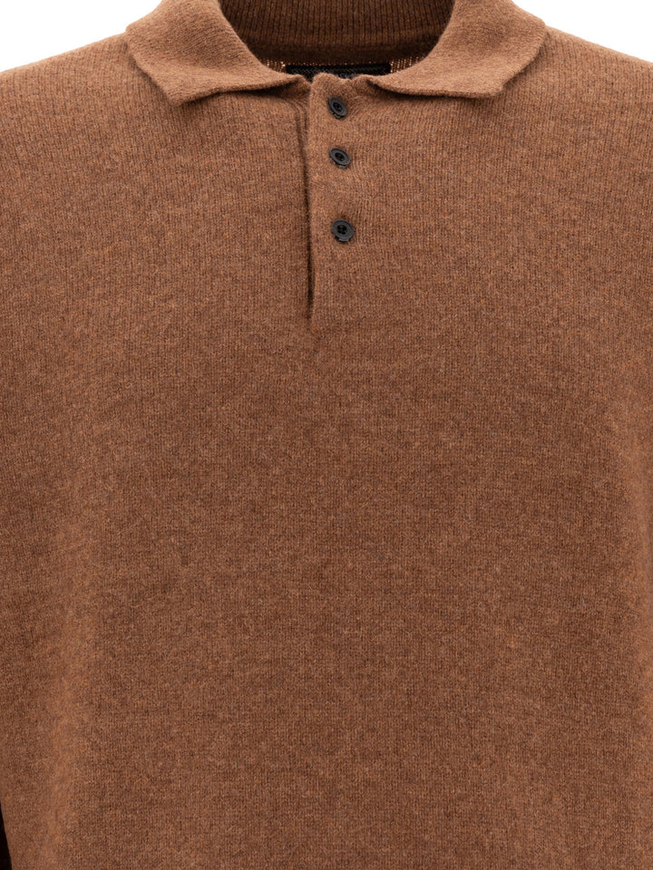 Beams Plus Wool Polo Sweater Knitwear - Marrone | dd9e710bc36839bf68f000eeb39cd63bd3366b4b