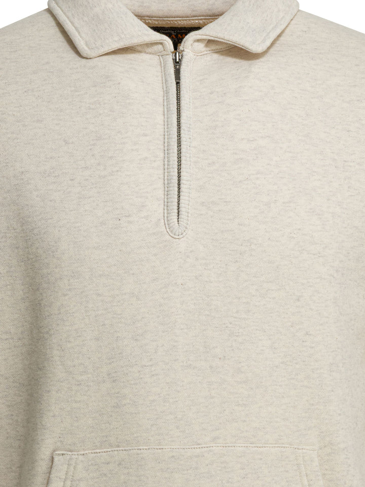 Beams Plus Half Zipper Sweatshirt Sweatshirts - Bianco | 595dd6a50946c0bb8cf2ff31412419f84bcd07a6