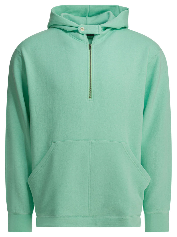 Beams Plus Half Zipper Hoodie Sweatshirts - Verde | be9e951bb40a7e6feb0d2096f82ed0e8bf6ea9d3