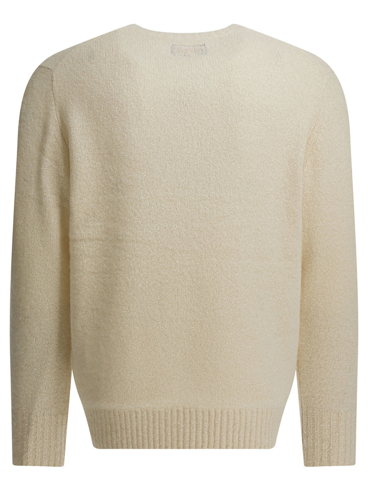 Beams Plus Cashmere Blend Crewneck Sweater Knitwear - Bianco | 178fde4c8da78e02a2df7b9f1377722d3c7efc17