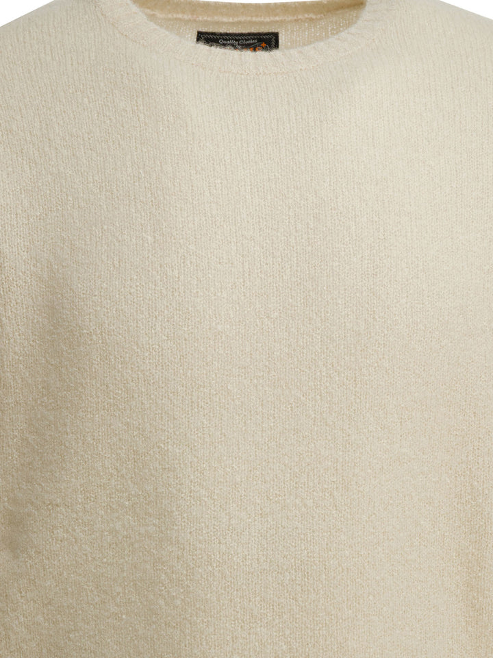 Beams Plus Cashmere Blend Crewneck Sweater Knitwear - Bianco | 5886802cfa89b80f7a75e49194a8ed31407800d3
