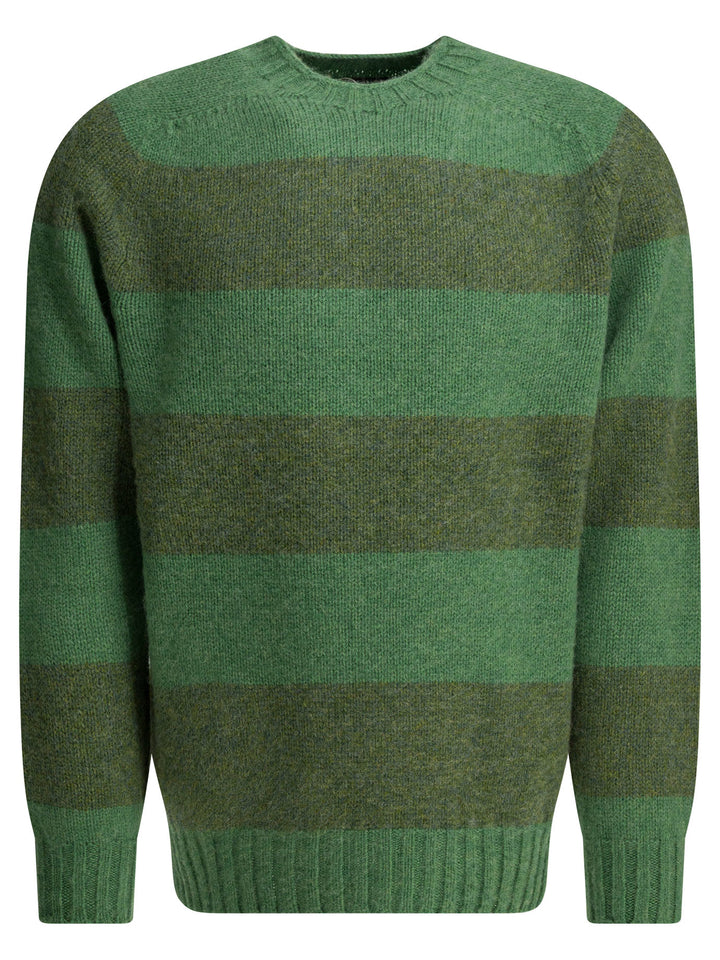 Beams Plus Wool Crew Neck Sweater Knitwear - Verde | c5ff240c3fe0b31470dd9dccaee40934564f00eb