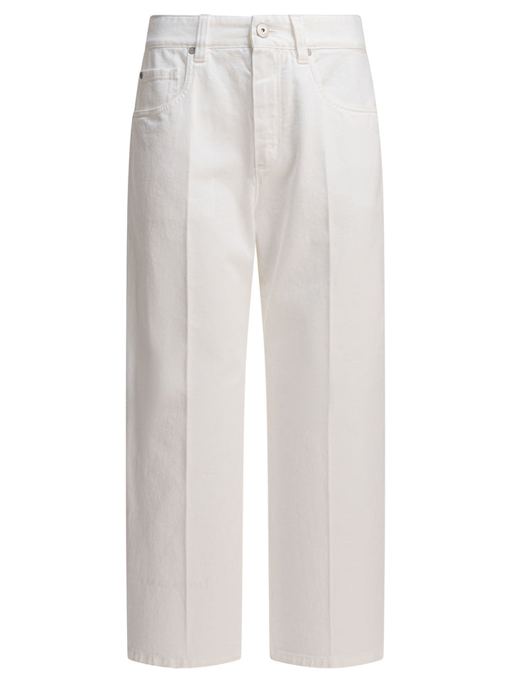 Brunello Cucinelli Contemporary Square Jeans - Bianco | d80d38f34186c474daa9e070f49a87cd708e40c0