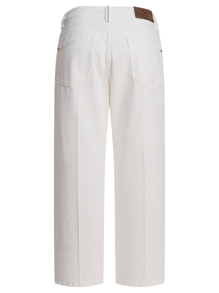 Brunello Cucinelli Contemporary Square Jeans - Bianco | 8225f20db485b179465f5dec50ed3e2941ab42f8