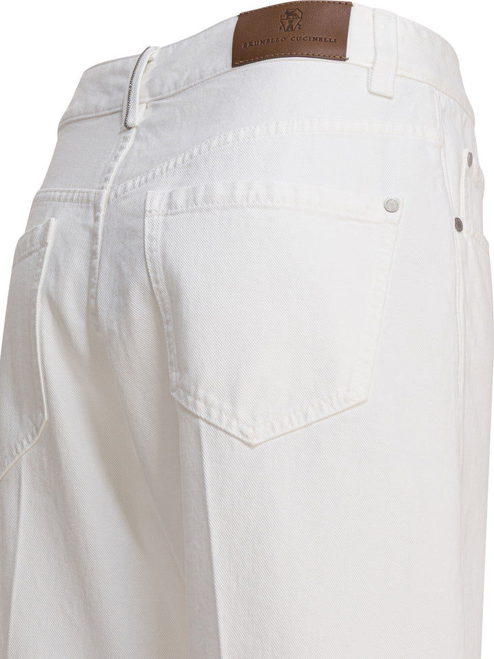 Brunello Cucinelli Contemporary Square Jeans - Bianco | 45fa0d53e3e10bd213158911c9750ab91900886b