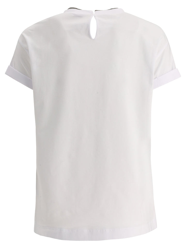 Brunello Cucinelli Cotton Jersey T-Shirt With Precious Faux Layering T-shirts - Bianco | 75c20c89d45cd6fa0df9a0037abfd1bb6ab8c11d
