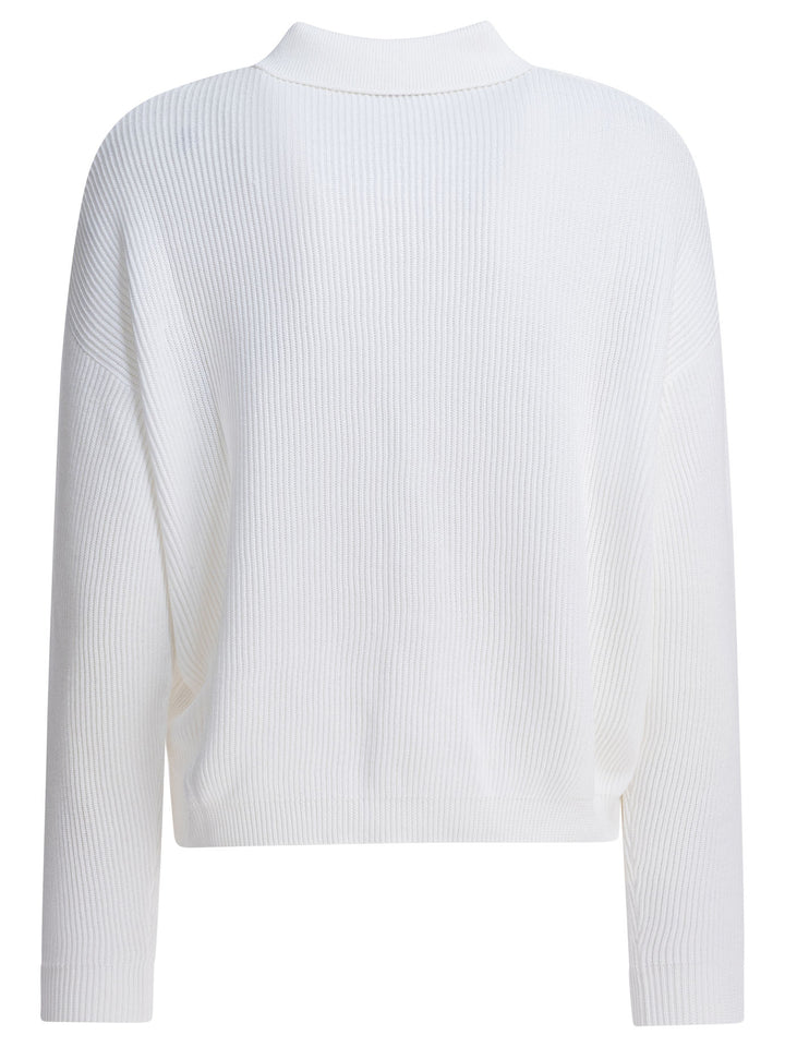 Brunello Cucinelli Cotton Polo Sweater Knitwear - Bianco | b7abbefcb3cd5c8e27aef54127e380d0887a8512