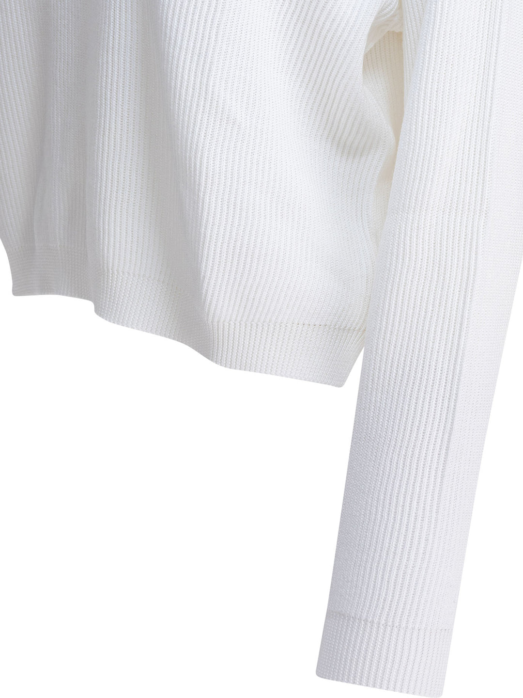 Brunello Cucinelli Cotton Polo Sweater Knitwear - Bianco | e315aa179302fc8790049b4f2f6b87b1f9c555cc
