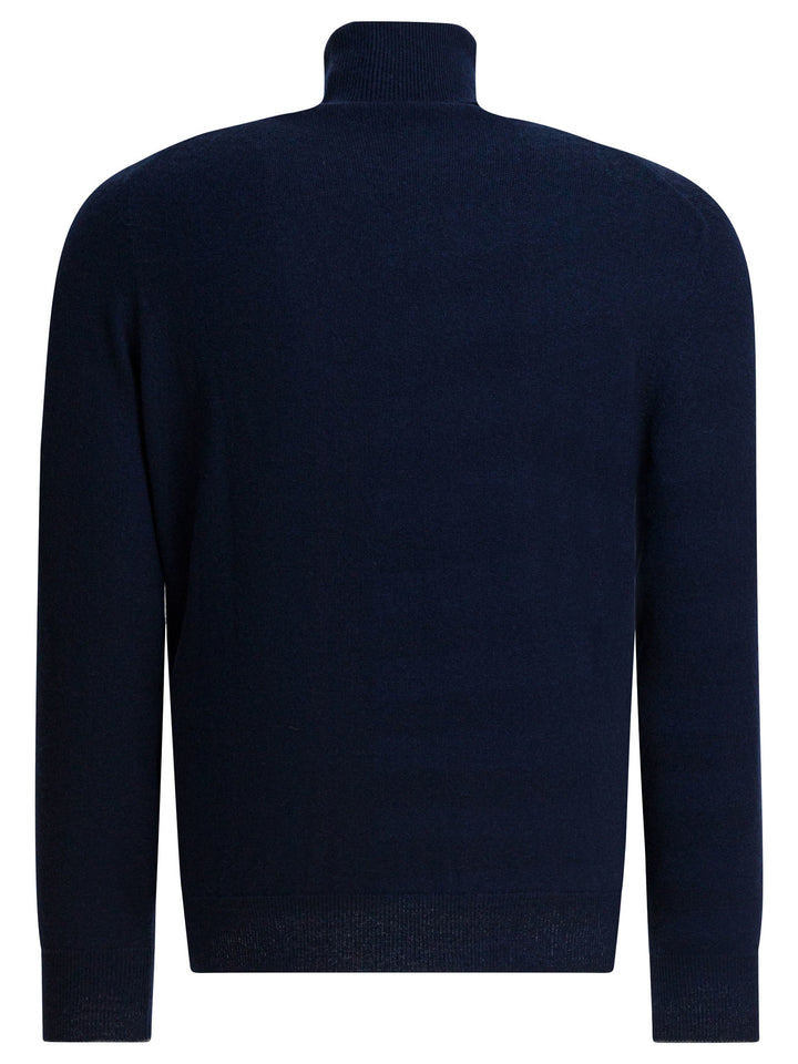 Brunello Cucinelli Cashmere Turtleneck Knitwear - Blu | 37602bfb02bd9563c93a3ec6abf4c132b71af687