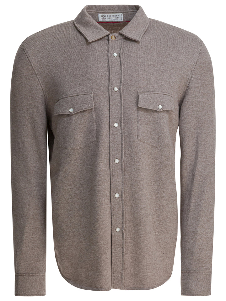 Brunello Cucinelli Cashmere Overshirt Jacket Jackets and Coats - Marrone | 172dc99ab01a885f4e7951edf0369b91251aabff