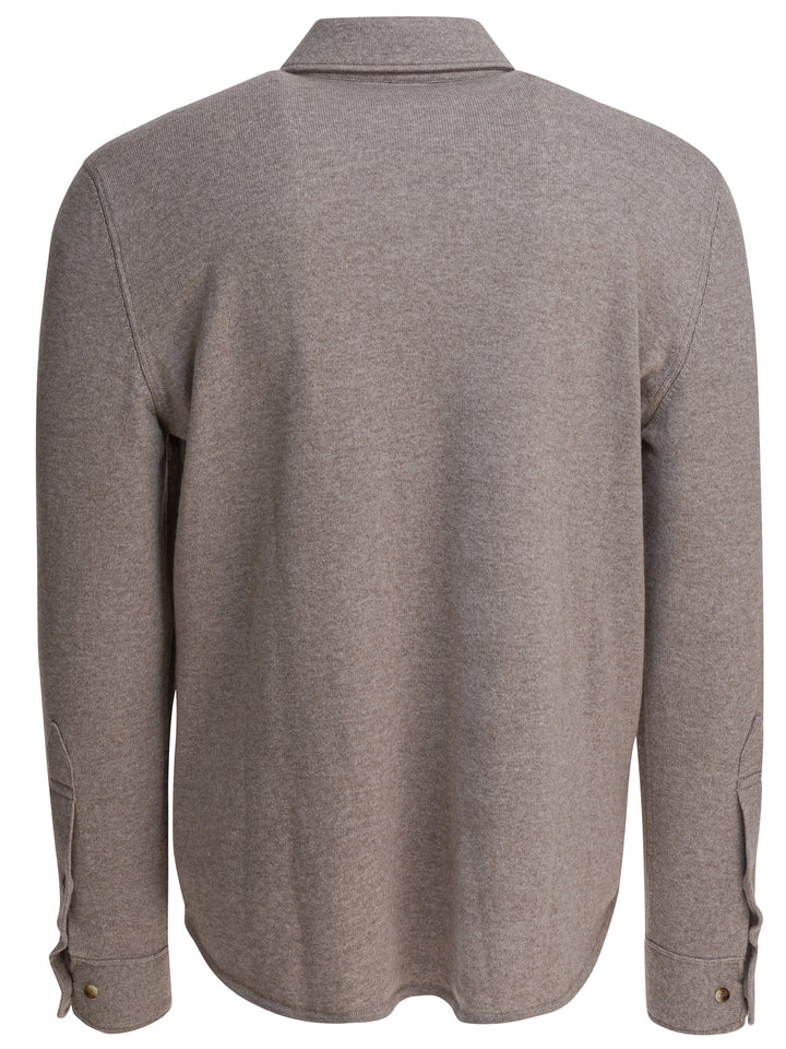 Brunello Cucinelli Cashmere Overshirt Jacket Jackets and Coats - Marrone | b5820ac73b7f019de6fcda015f50e457607b31e9