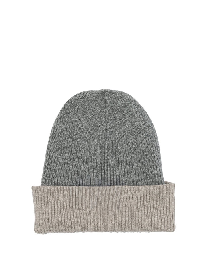 Brunello Cucinelli Reversible Cashmere Beanie Cappelli - Grey | 51d354f1672d8ab6fb45cb9fd2a4322ecd4d372c