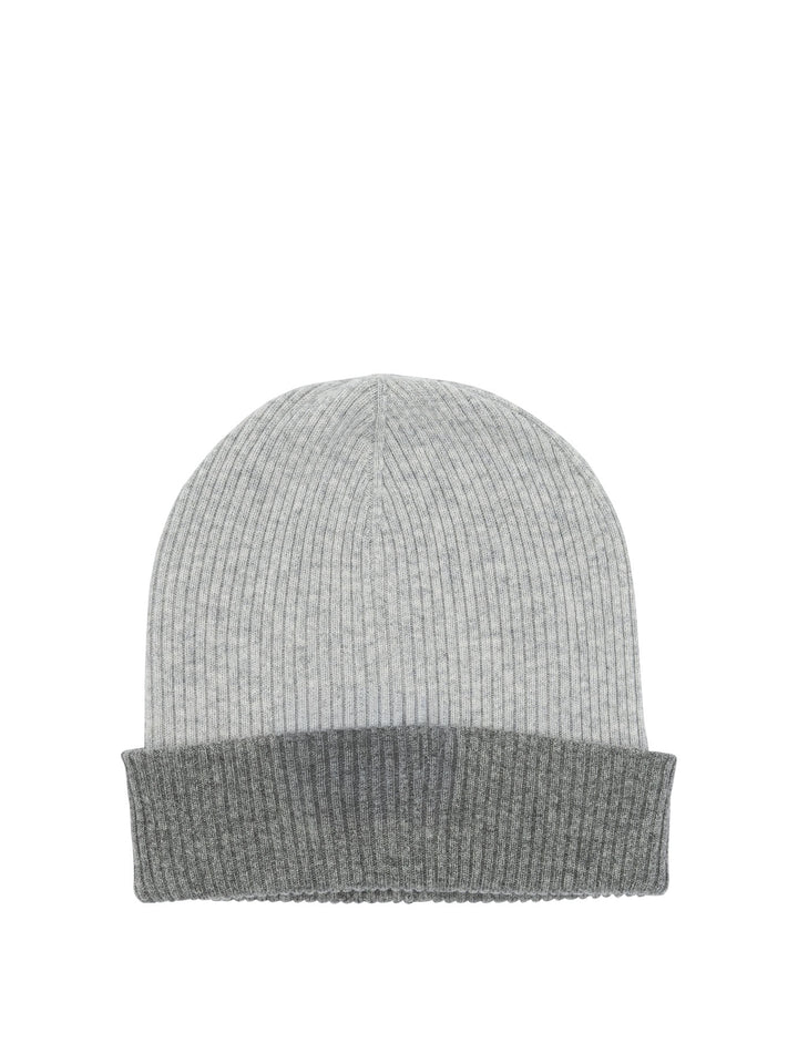 Brunello Cucinelli Reversible Cashmere Beanie Cappelli - Grey | cf6a1620b4b8f9ba06def1f64e04b99dc9b5b62a