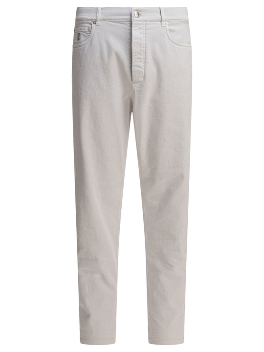 Straight-Leg Jeans Bianco