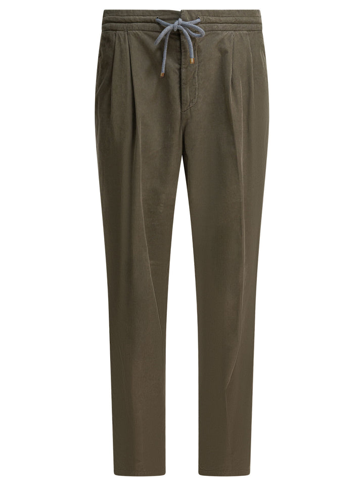 Brunello Cucinelli Leisure Fit Cotton Pants Trousers - Verde | ef121486abc4ed2104ff2f536f95e35961dfce37
