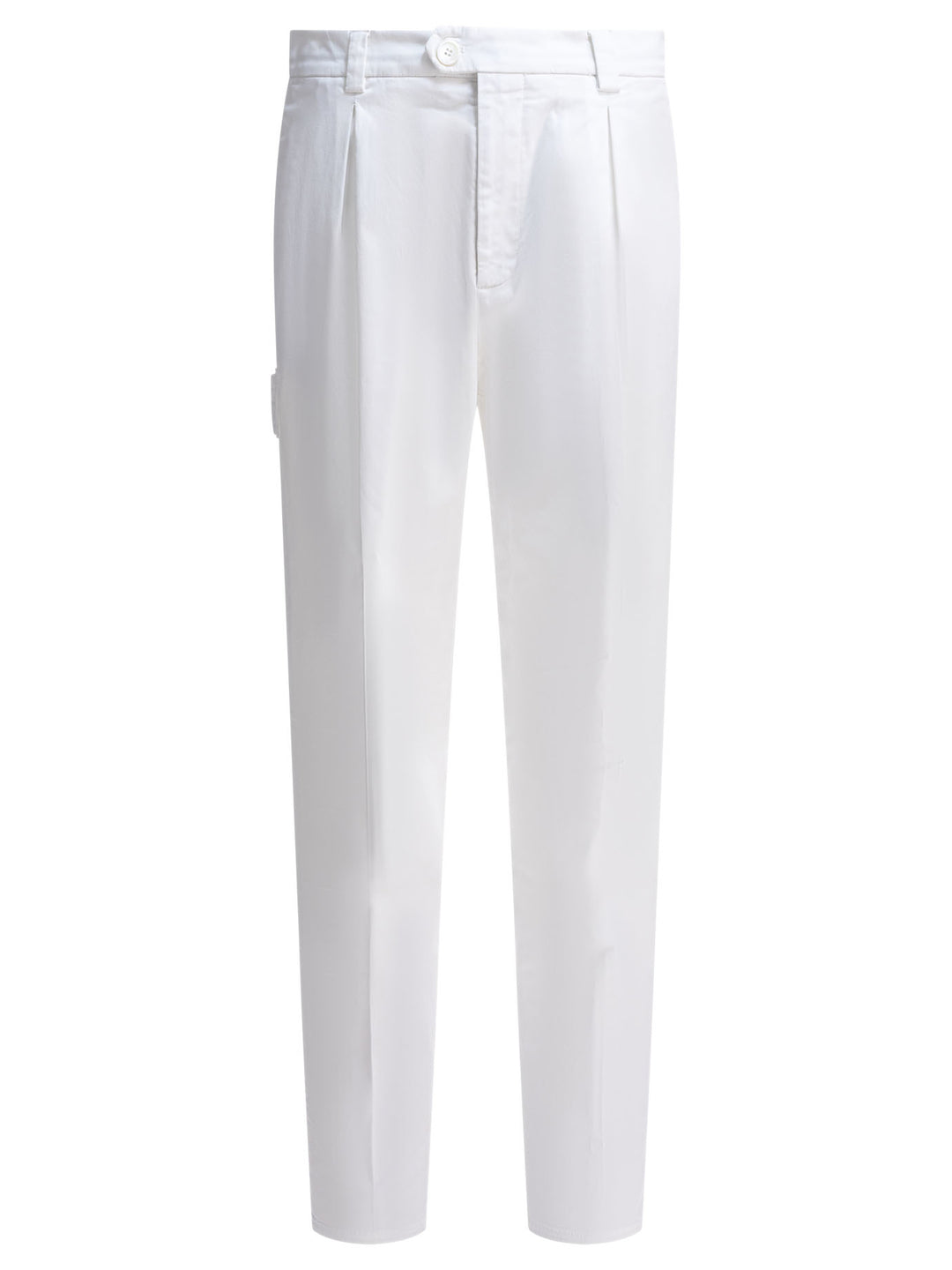 Brunello Cucinelli Cotton Gabardine Pants Trousers - Bianco | 0d40f78ac2c9127da04b585f84ab3430246f6722