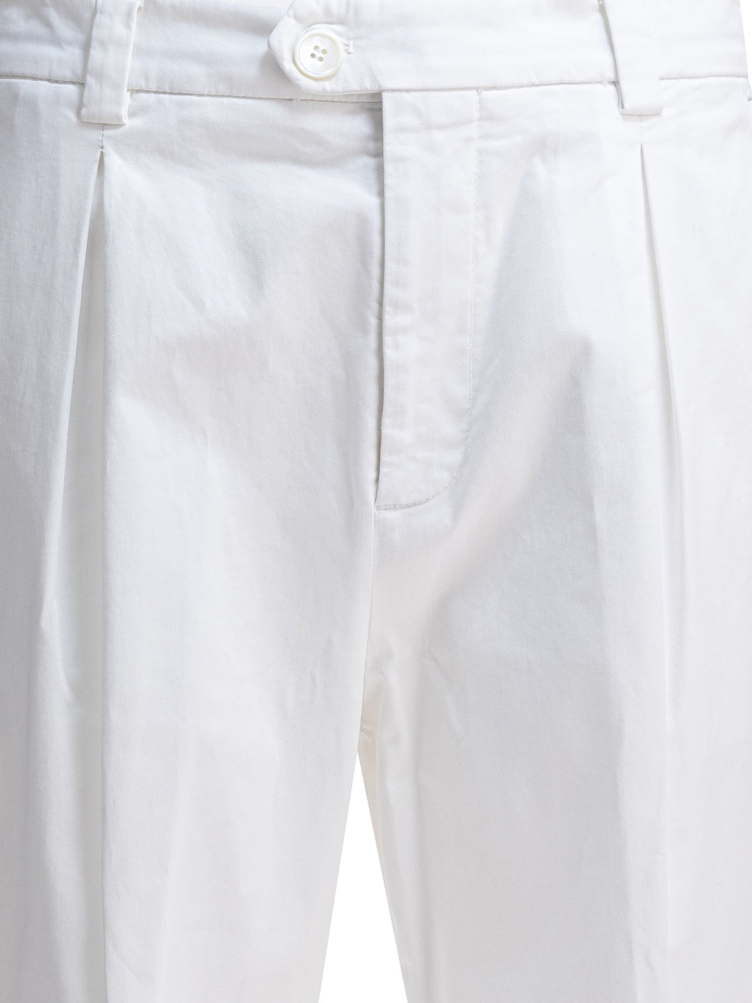 Brunello Cucinelli Cotton Gabardine Pants Trousers - Bianco | 3f4d892ab8a916d9a7c375ff53b536d8e9cbafdb