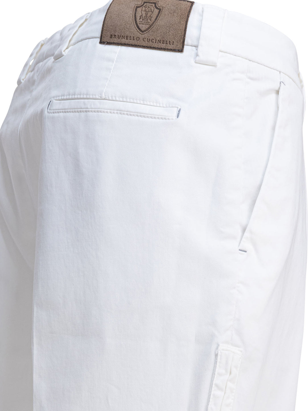 Brunello Cucinelli Cotton Gabardine Pants Trousers - Bianco | 2b1596d170a0beaf0e5d2d66349aad59bb4fe145