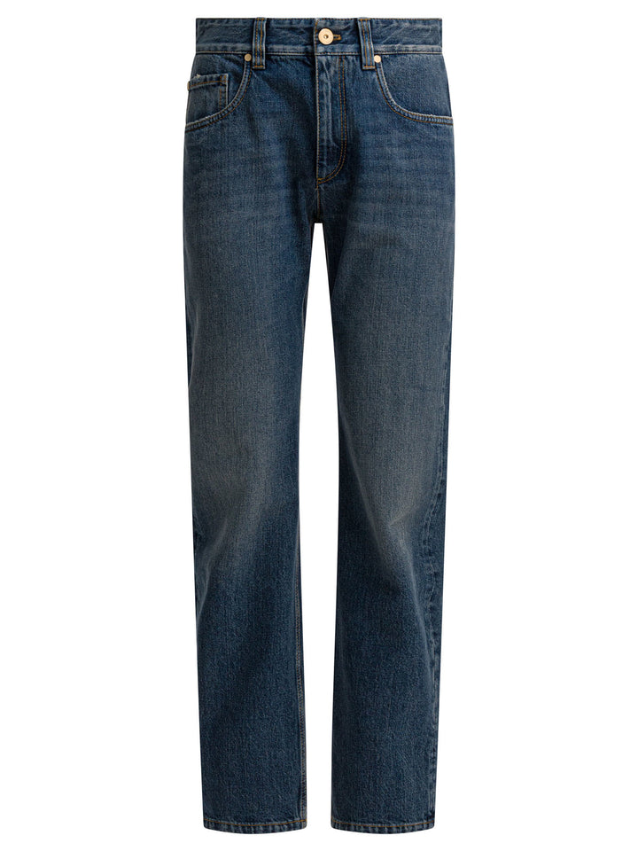 Brunello Cucinelli Column Jeans - Blu | 8011107a51178d29ea60b9a35a2e84c6e84d2a92