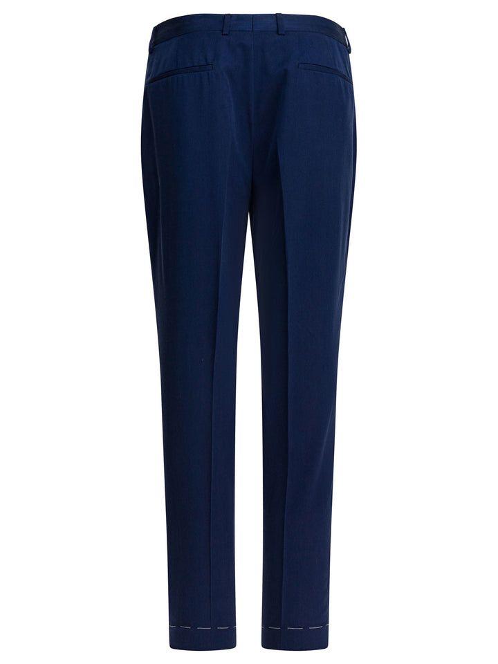 Brunello Cucinelli Silk Chino Pants Trousers - Blu | 4f00d7d0d367943c0b0a187121710874f355608b