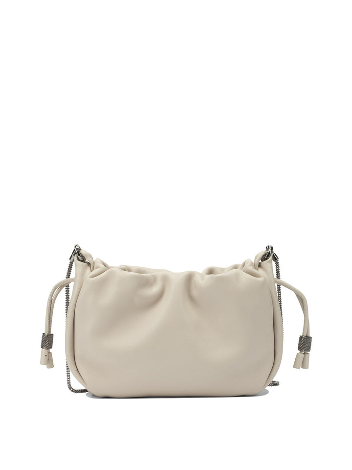 Brunello Cucinelli Bucket Mellow Borse a Tracolla - Beige | 5dbb2122cd350437f4ebf1a1087b592860321457