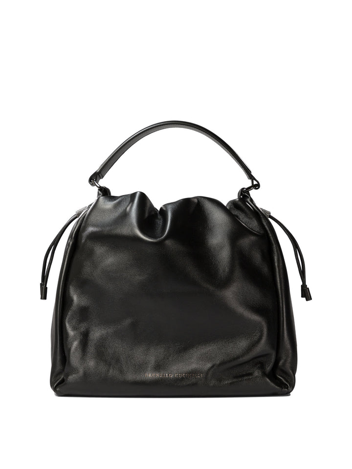 Brunello Cucinelli Bucket Mellow Handbags - Nero | abf885ff1b60da56262b6154b0704ad2959fc349