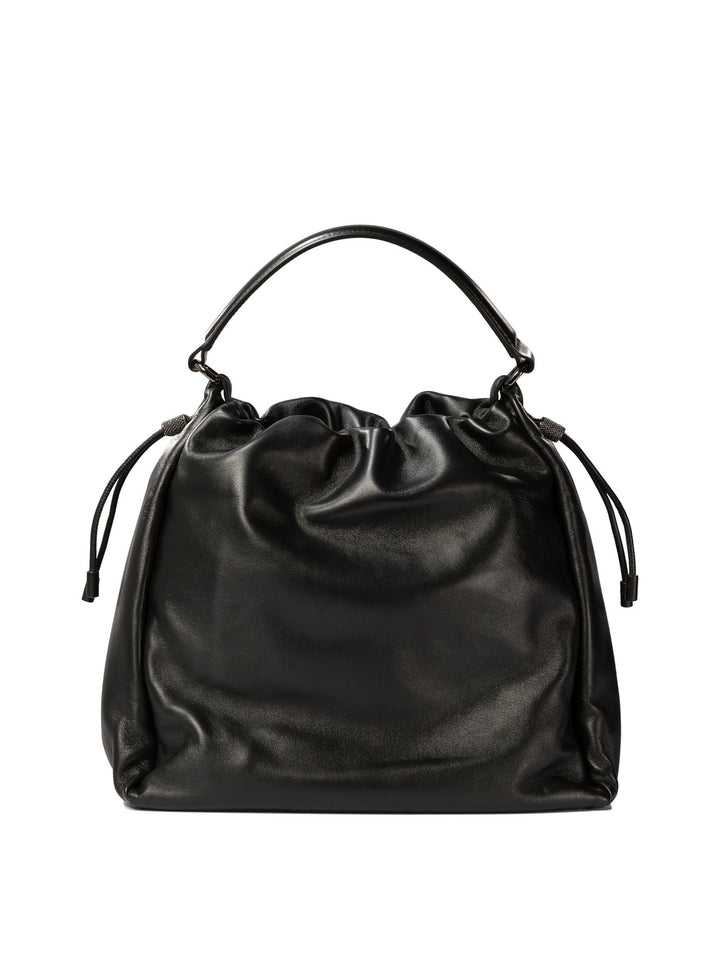 Brunello Cucinelli Bucket Mellow Handbags - Nero | e015a1845c8ba20dfe4f72c04aa6cf807b508777