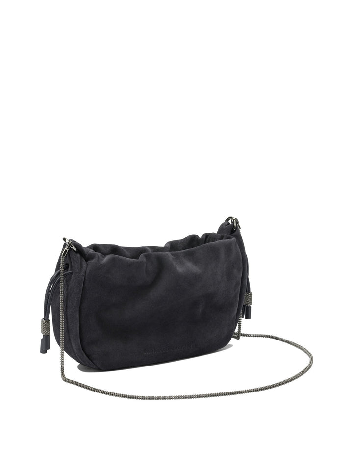 Brunello Cucinelli Bucket Mellow Borse a Tracolla - Blu | 0305bb37091c0ec042dbc7bcaf6e2a98fed3c312