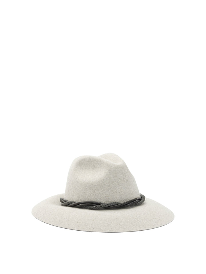 Brunello Cucinelli Felt Fedora Hat Cappelli - Bianco | a41d2c42f846e13cfb5d6cd7170986ad9dcd246b