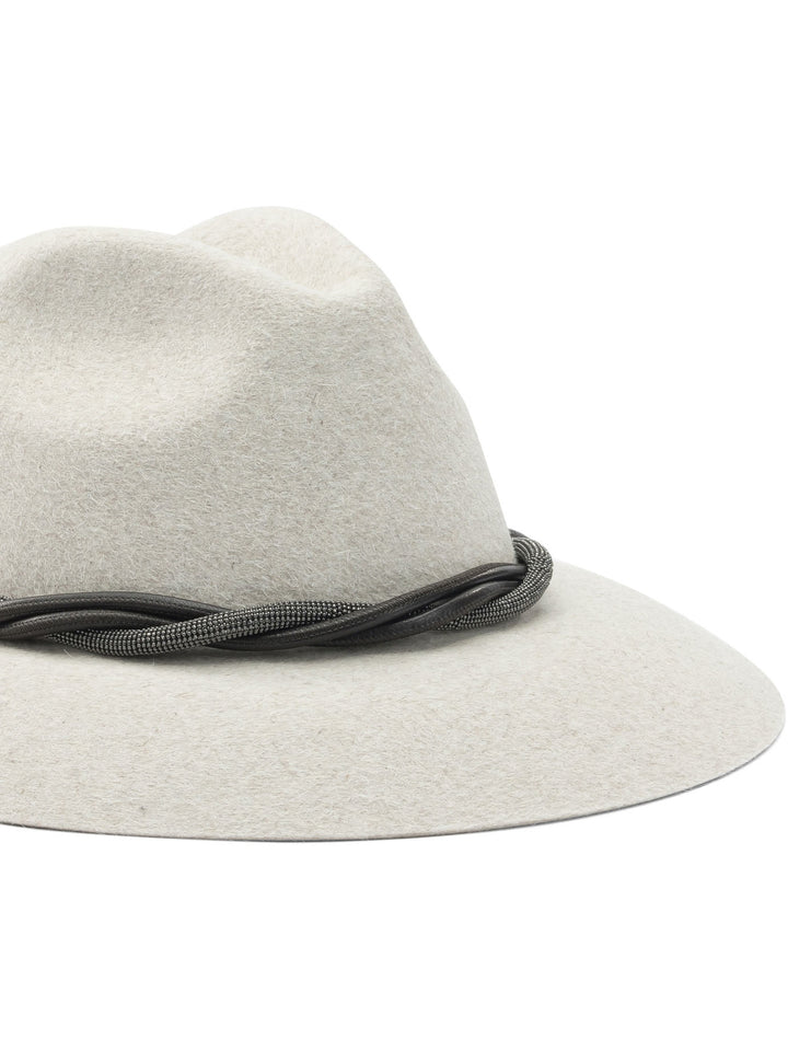 Brunello Cucinelli Felt Fedora Hat Cappelli - Bianco | 7fb7e21b5128aa0ab90c2e95f245f524f401be82