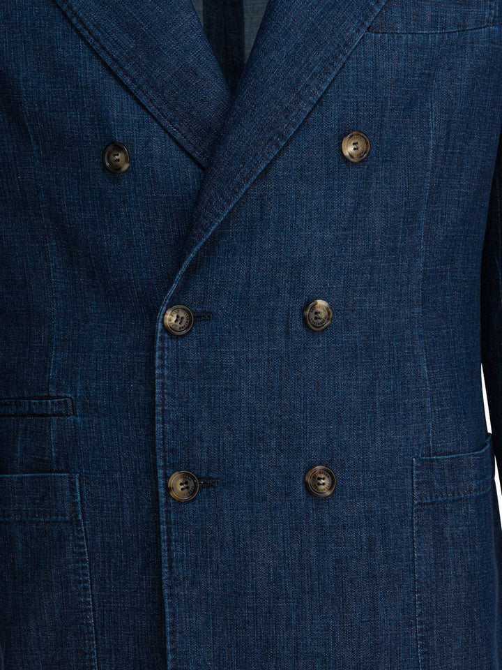 Brunello Cucinelli Double-Breasted Blazer Jackets and Coats - Blu | d58506b35f774e5e5ee697192e90a44f20cf32b7