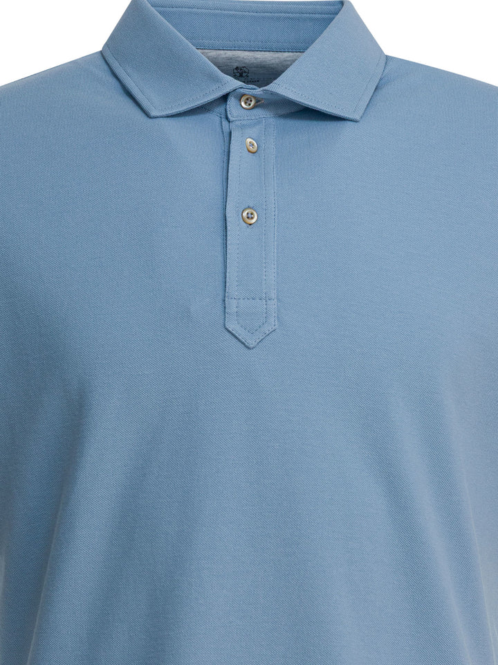 Brunello Cucinelli Cotton Short-Sleeved Polo Shirt Polo shirts - Light blue | 5b53f4656219346ee3987defea4e9bf1e7a0cd3a