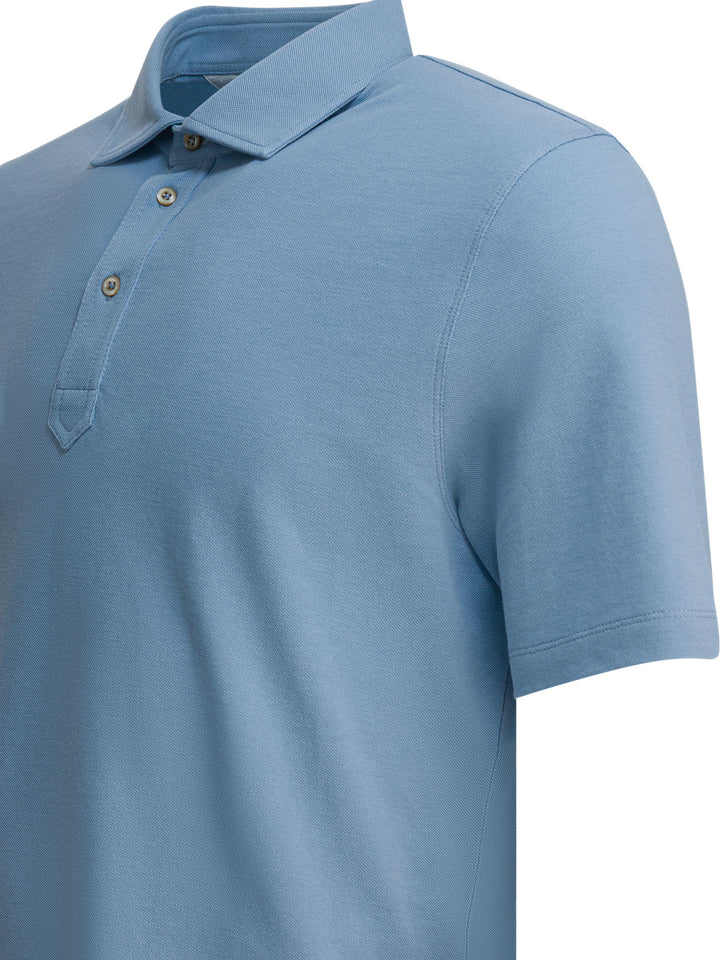 Brunello Cucinelli Cotton Short-Sleeved Polo Shirt Polo shirts - Light blue | 81798ffcdb1d04f78d3e1cb4d7c6b8e3d1366112