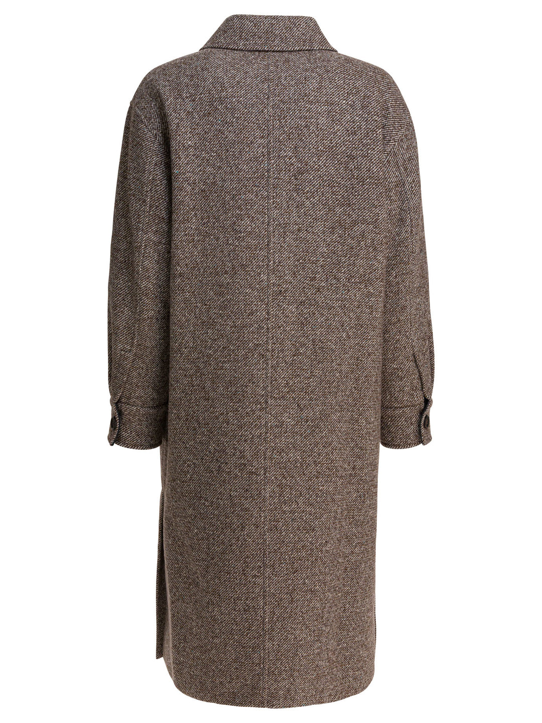 Brunello Cucinelli Coat In Diagonal Mélange Of Virgin Wool And Silk Jackets and Coats - Marrone | 732f92915ee6920e121092508551f8d55930dadc