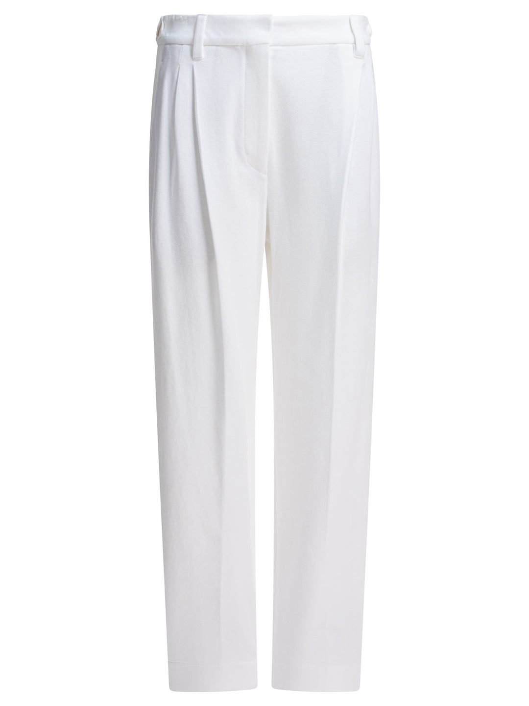 Brunello Cucinelli Baggy Cotton Tailored Pants Trousers - Bianco | 7aeade8023f7e9102027b411ebe9cdbaf489b98d