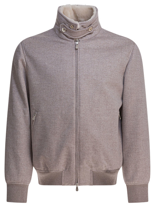 Cashmere Beave Bomber Jacket Jackets And Coats Marrone