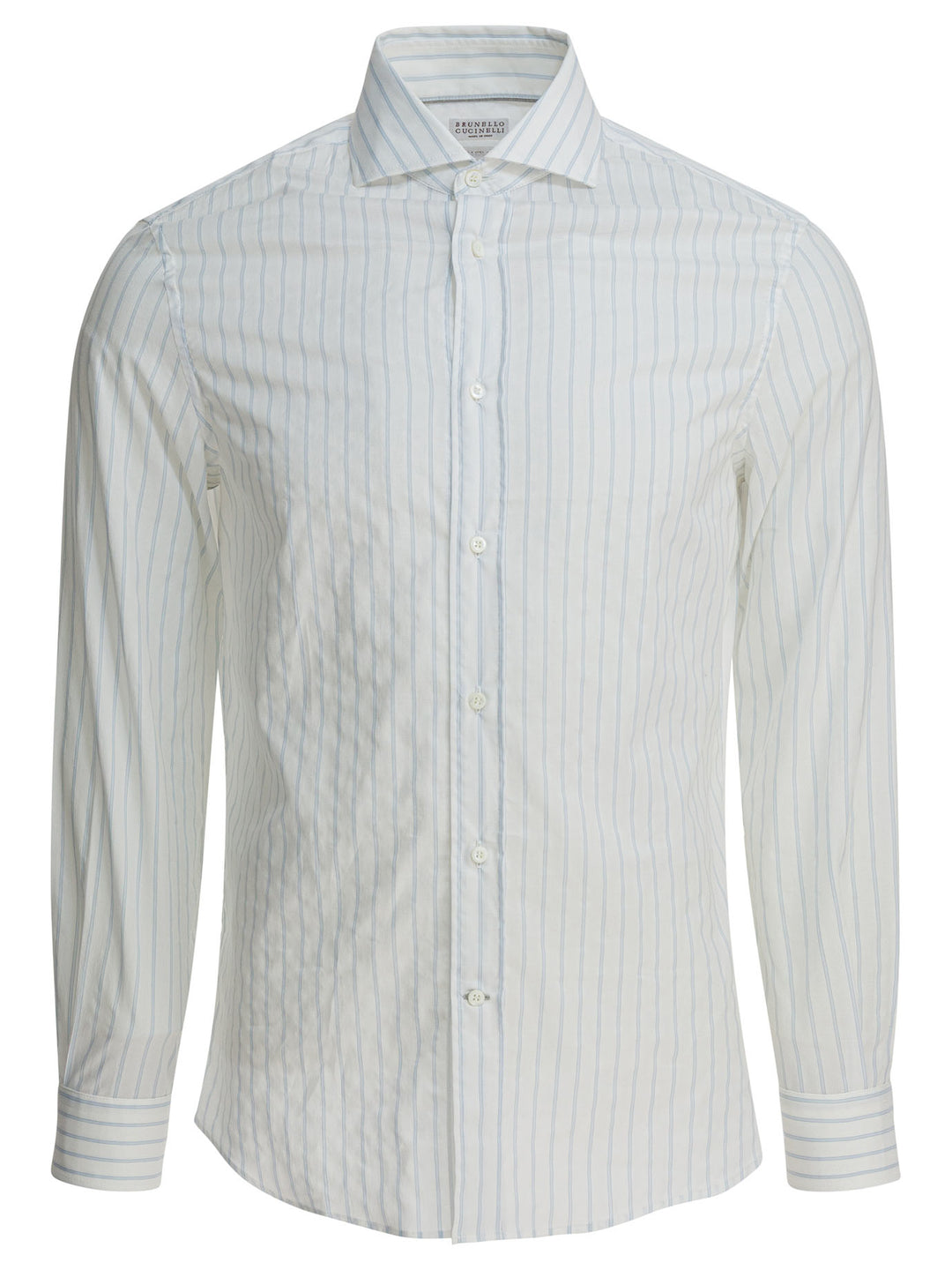 Brunello Cucinelli Cotton Striped Shirt Shirts - Bianco | 656586c1a2b045ff2597545b6ef0f234188f4290