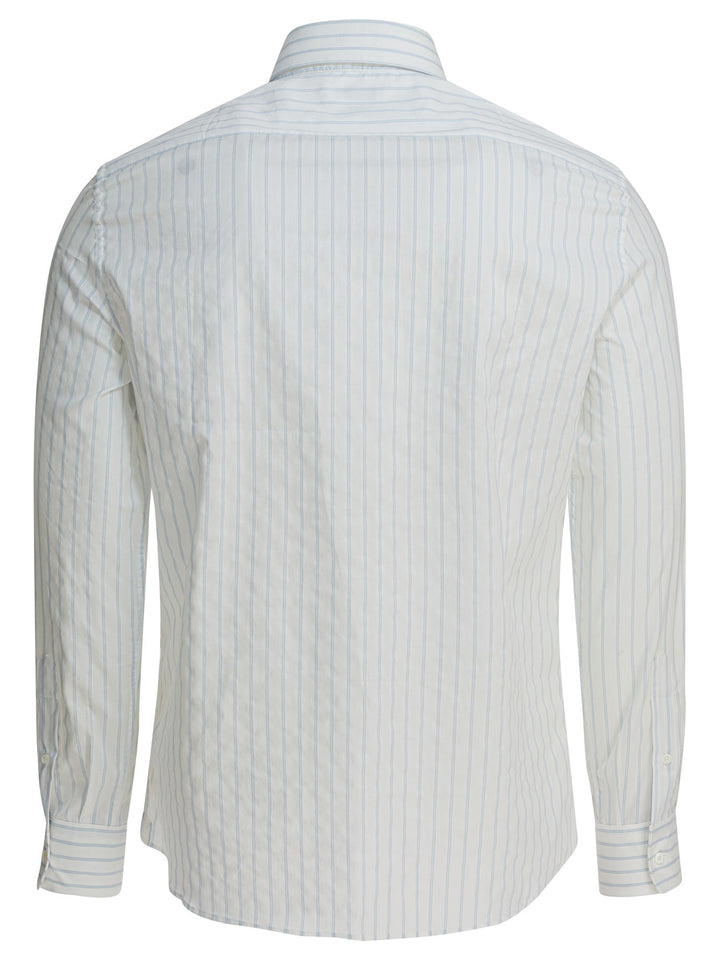 Brunello Cucinelli Cotton Striped Shirt Shirts - Bianco | 70411096e05c766cbda3dac284028b0dcd6acdc7