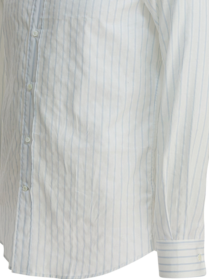 Brunello Cucinelli Cotton Striped Shirt Shirts - Bianco | ebe2c53f59488a31c92e416a08af6bd1c0b84142