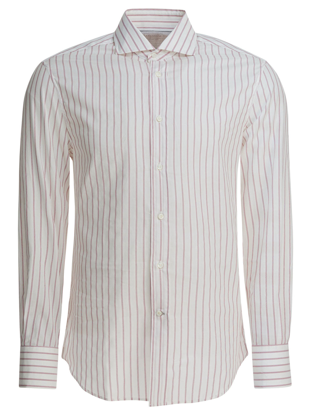 Brunello Cucinelli Cotton Striped Shirt Shirts - Bianco | 11988dab98ec2b05c671a9bb2b18b4d700061edc