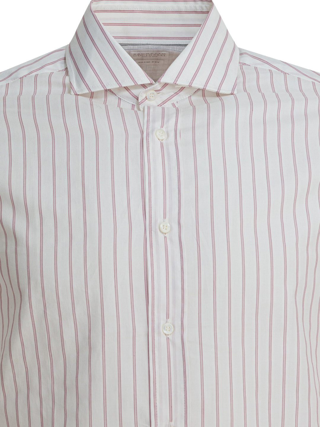 Brunello Cucinelli Cotton Striped Shirt Shirts - Bianco | 4b4b7a7eb2cbc56fc73a24892234291f1d7b76b2