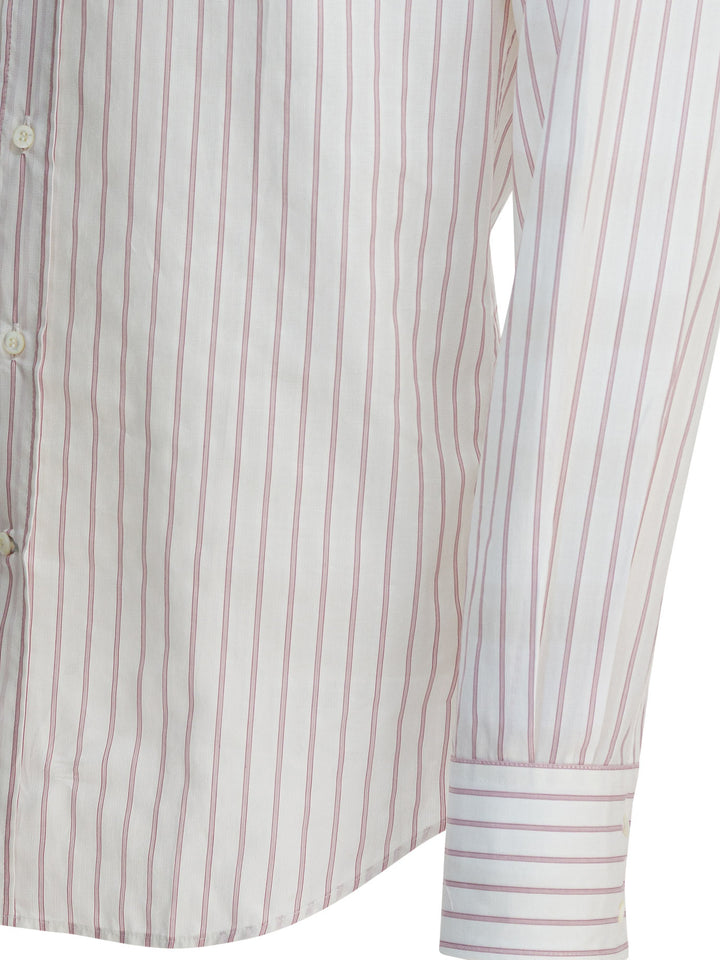 Brunello Cucinelli Cotton Striped Shirt Shirts - Bianco | c1b0c355dbf3d784a2bf73603abe1982038bc033