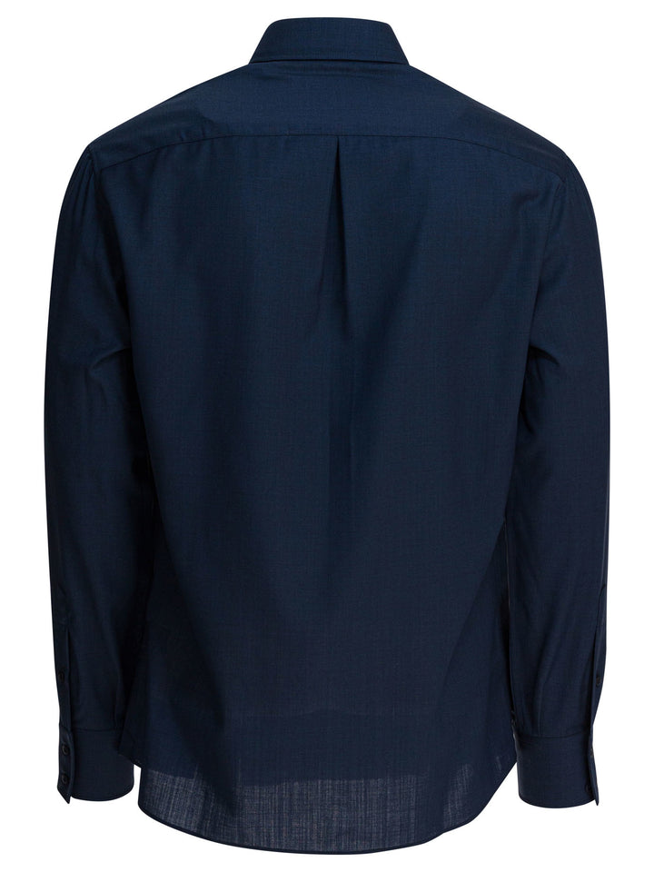 Brunello Cucinelli Virgin Wool Shirt Shirts - Blu | 4b896614b536a71dc909f51b14ab1c6d2a30d635