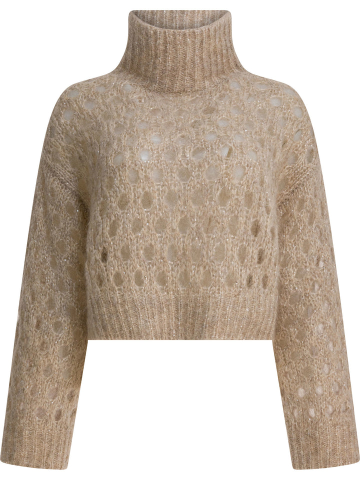 Brunello Cucinelli Dazzling Net Knitwear - Beige | 6472692529b7ba2bf216eb6be7cfa0a87130c026
