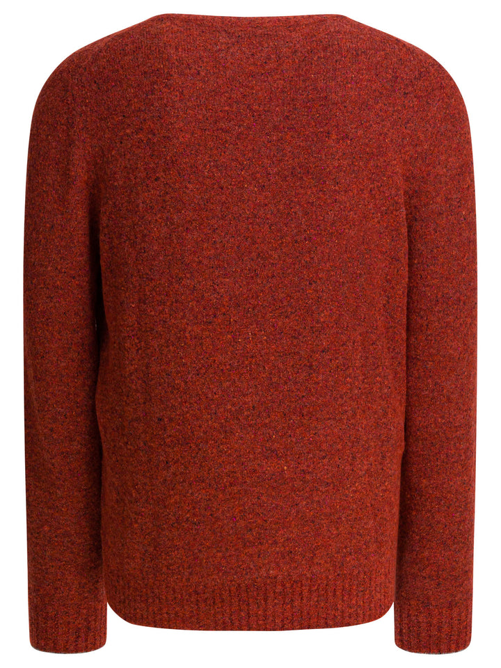 Brunello Cucinelli Wool And Cashmere Crewneck Sweater Knitwear - Rosso | 25198ce0966e985f6b3bc91f2b0d1c4013594bc3